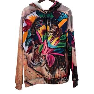 Chota 13 2020 Men’s Hoodie Pullover Printed Lion Colorful Large